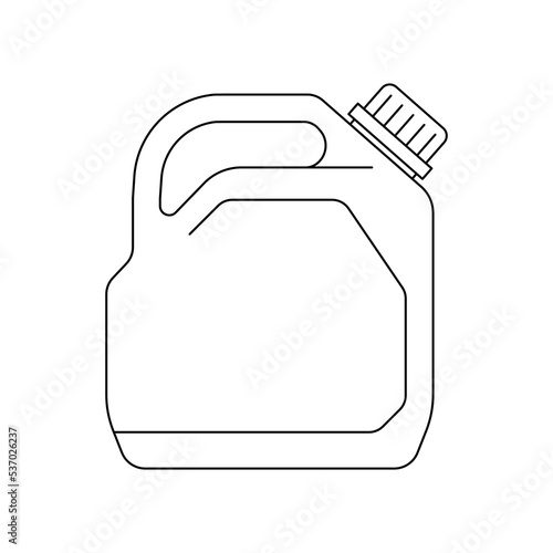 Canister icon. Fuel tank icon. Black linear canister icon. Vector illustration.