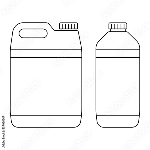 Canister icon. Fuel tank icon. Black linear canister icon. Vector illustration.