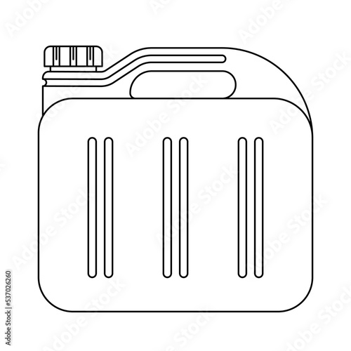 Canister icon. Fuel tank icon. Black linear canister icon. Vector illustration.