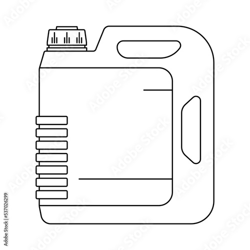 Canister icon. Fuel tank icon. Black linear canister icon. Vector illustration.