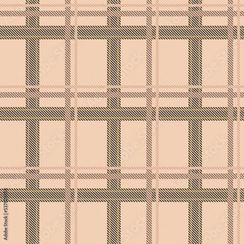 Checkered vector of seamless pattern in pastel beige colors. Seamless tartan check graphic flannel shirt, skirt, scarf, jacket,blanket, throw