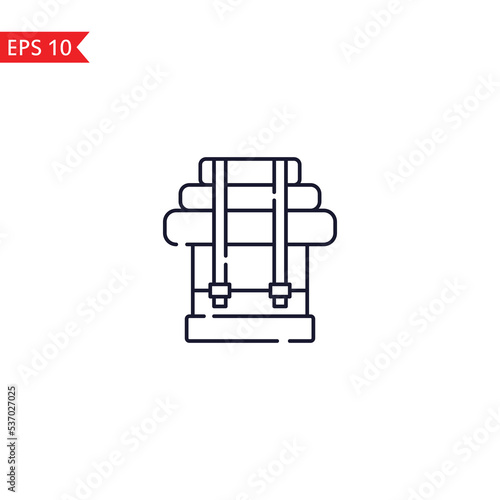 Backpack line icon isolated sign symbol Vector
