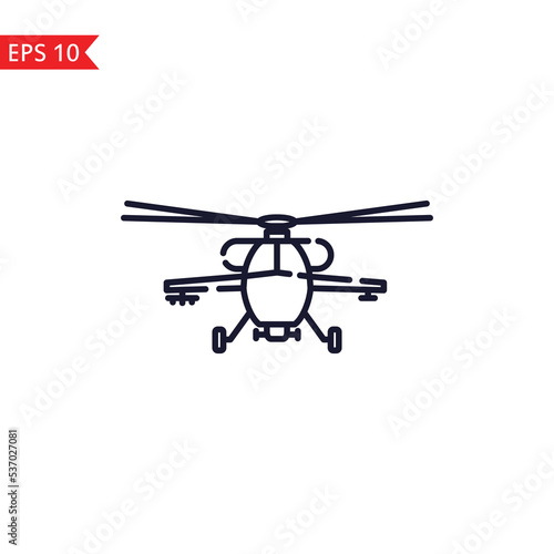 Helicopter line icon isolated sign symbol Vector