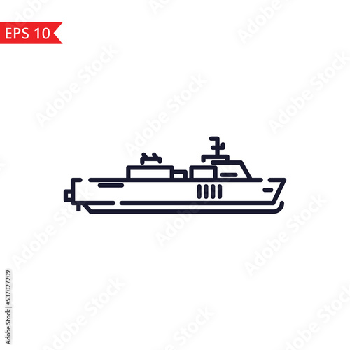 Warship icon isolated sign symbol Vector