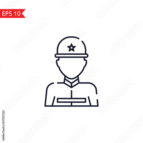 Army soldier line icon isolated sign symbol Vector