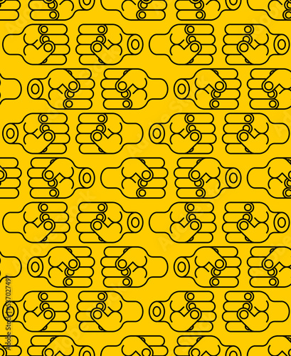 Fist Pattern seamless . Fists Background. Vector texture