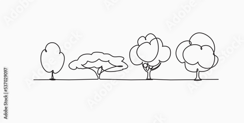 Tree vector line drawing image. 