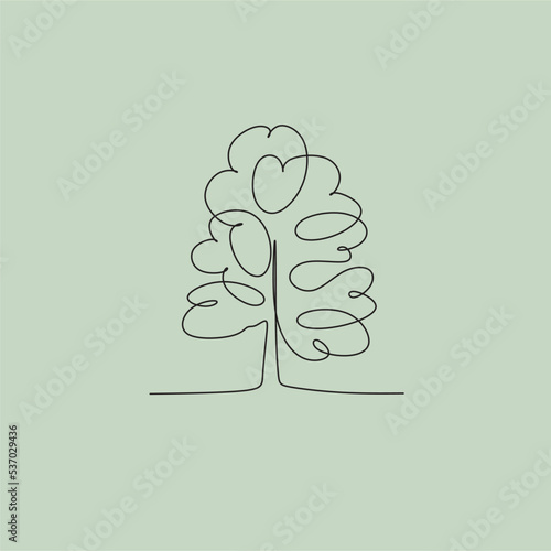 Tree vector line drawing image. 