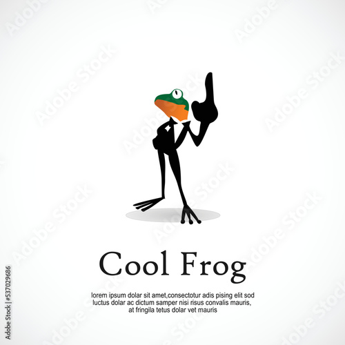 Cool frog character pose illustration