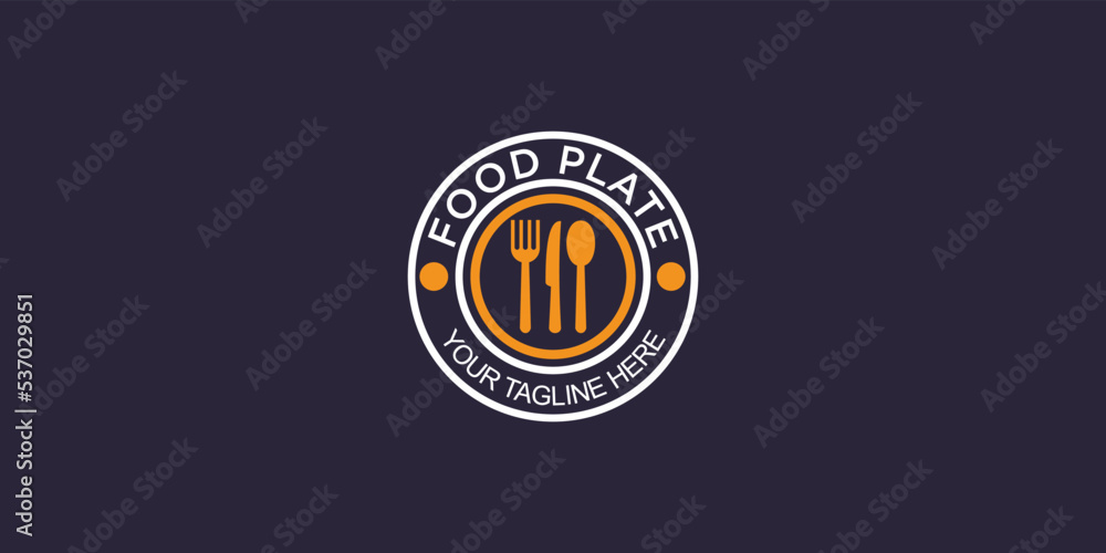 Fototapeta premium Simple food plate logo design with unique concept Premium vector