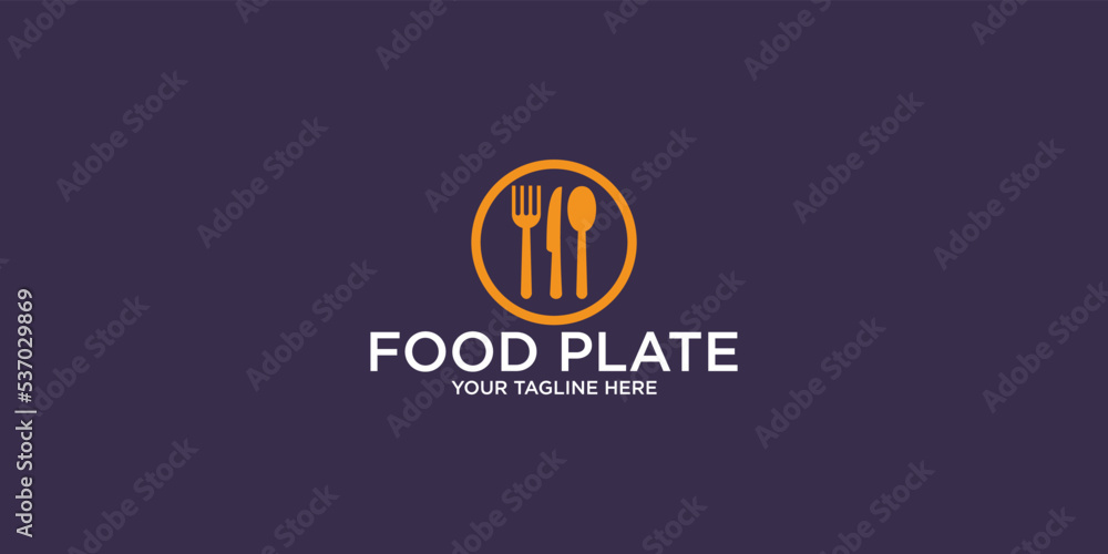 Simple food plate logo design with unique concept Premium vector Simple food plate logo design with unique concept Premium vector