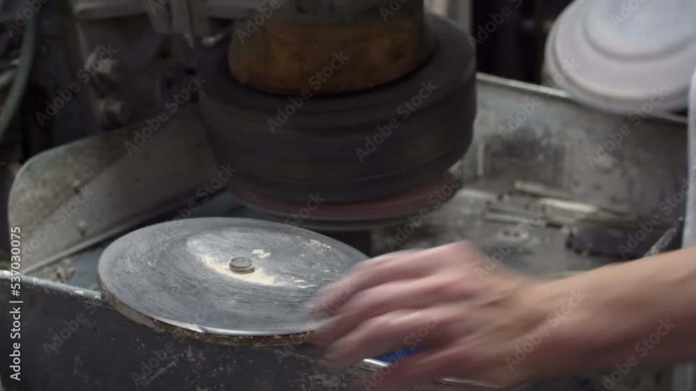 Work in a porcelain workshop on outdated equipment. Work in a porcelain workshop on outdated equipment.