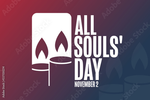 All Souls' Day. November 2. Holiday concept. Template for background, banner, card, poster with text inscription. Vector EPS10 illustration.
