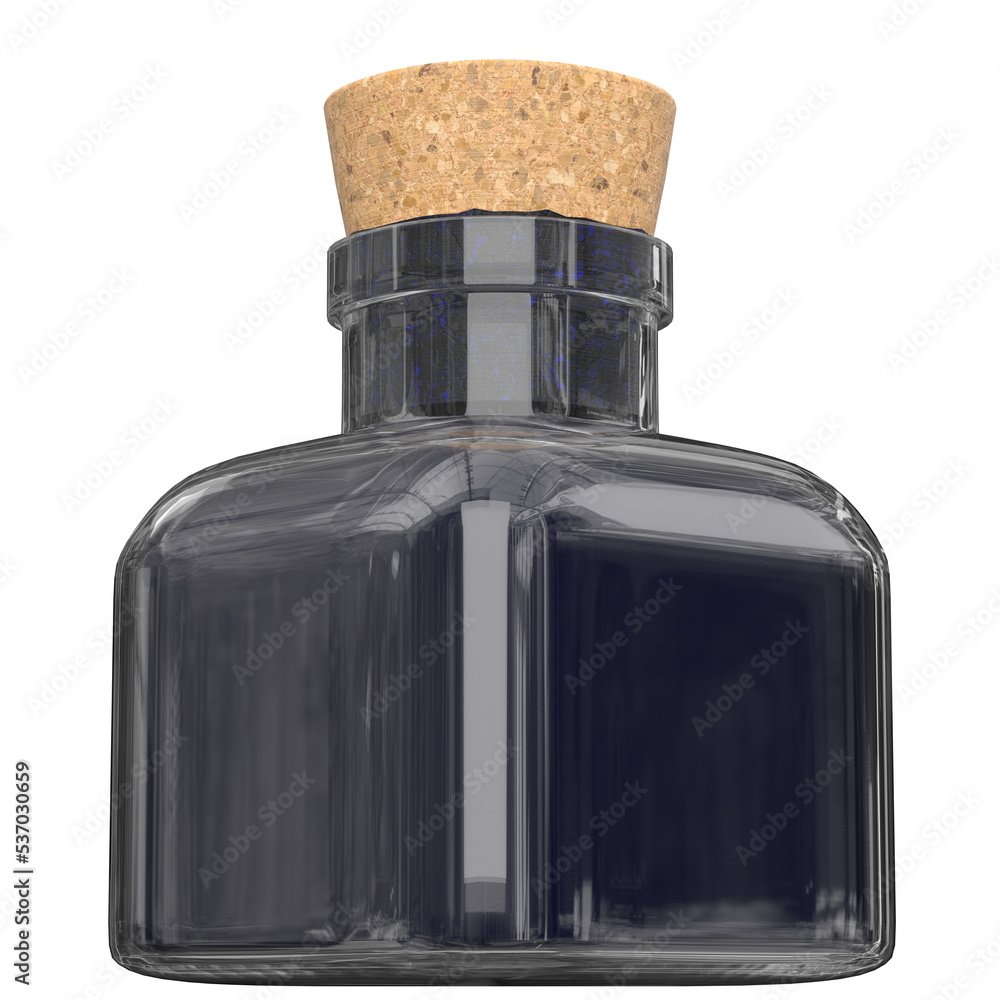 3d rendering illustration of a vintage ink bottle Stock Illustration ...