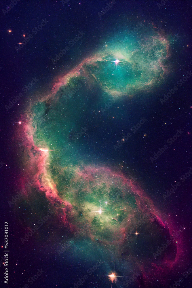 Fototapeta premium Space background. Nebula, stars, deep space. Science fiction nebula background