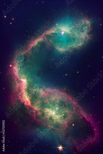 Space background. Nebula, stars, deep space. Science fiction nebula background