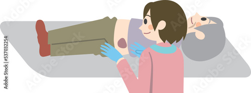 褥瘡の処置をする看護師