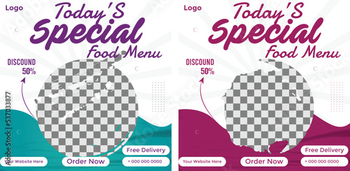 Today's special menu social media post menu template editable social post design
