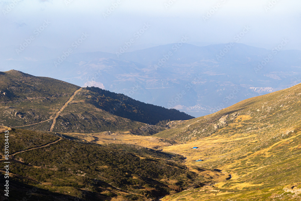 Mountain trail hiking and mountain climbing. Uludag. Bursa