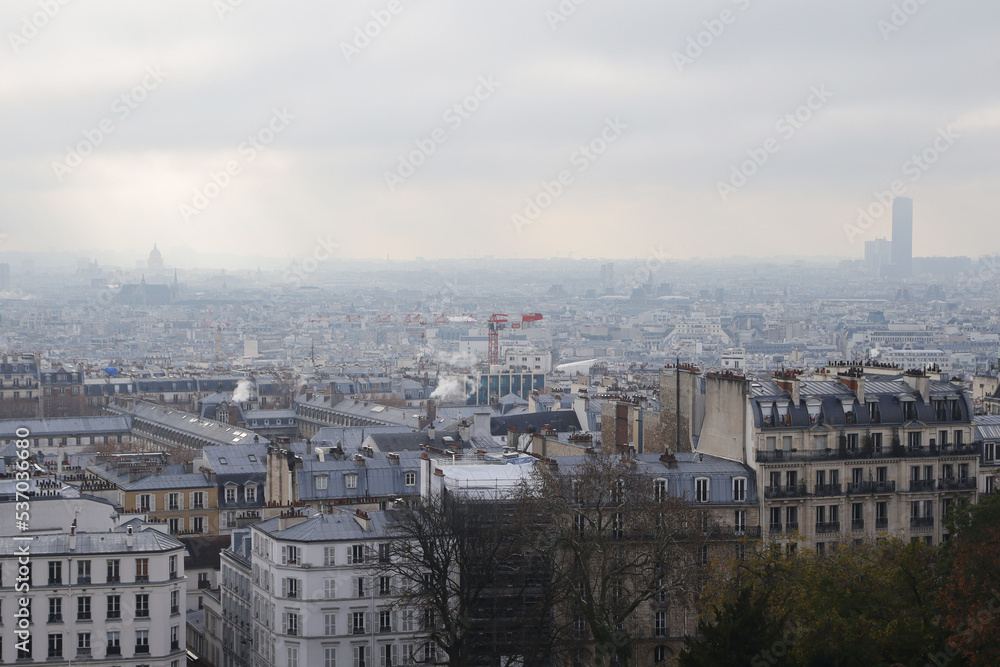 Panorama of Paris from Montpmartre hill