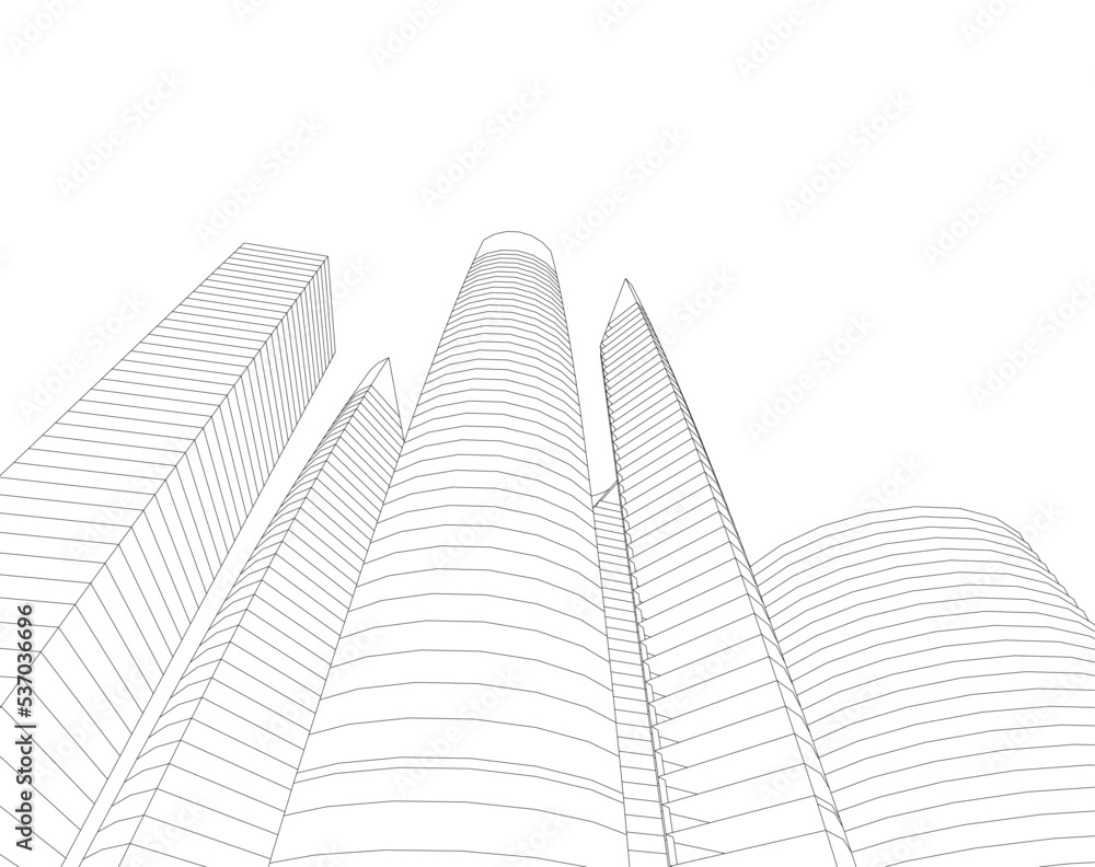 Naklejka premium abstract architecture vector 3d illustration