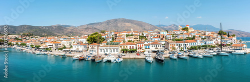 Galaxidi Greece from above, aerial drone view. Traditional town sunny day. © Rawf8