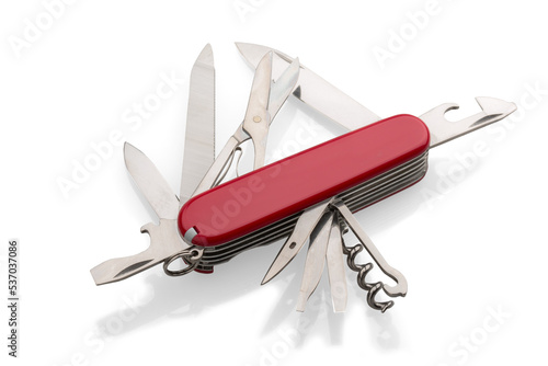 Multi-Tasking metal Penknife isolated on white