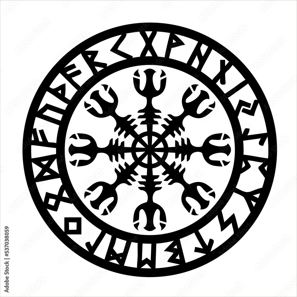 Helm of Awe, Aegishjalmur, viking protection symbol, Norse mythology ...
