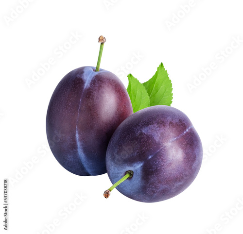 Fotografía Plum fruits isolated on white or transparent background