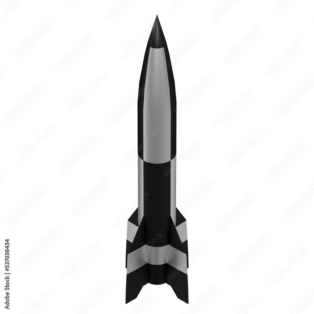 3d rendering illustration of a V2 rocket missile 3d rendering illustration of a V2 rocket missile