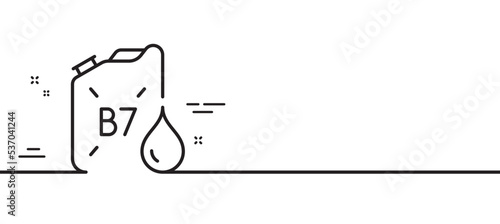 Diesel canister line icon. DD liquid fuel sign. B7 petroleum container symbol. Minimal line illustration background. Diesel canister line icon pattern banner. White web template concept. Vector