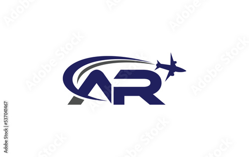 Tour and travel agency logo vector download airline and aviation logo design vector extra bold letter AR