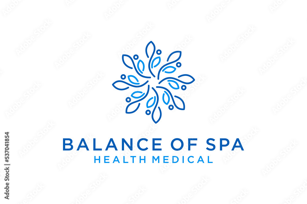 Fototapeta premium Mandala leaf logo design nature spa yoga bauty wellness herbal plant icon symbol circle shape