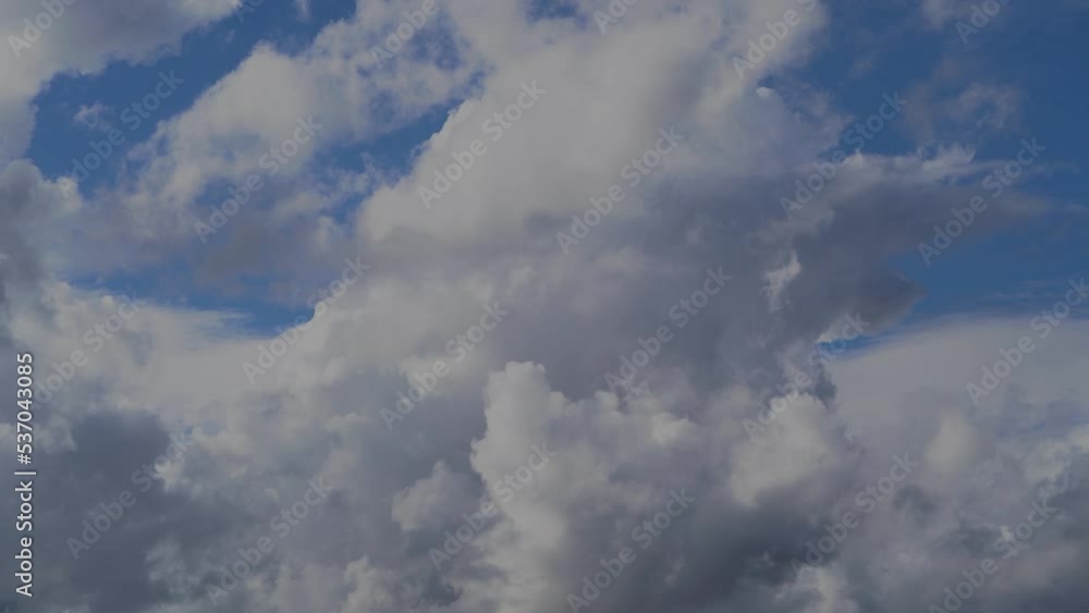 Timelapse. Blue sky, white clouds. Puffy fluffy white clouds. Nature, weather. Background of white clouds. Timelapse. Blue sky, white clouds. Puffy fluffy white clouds. Nature, weather. Background of white clouds.
