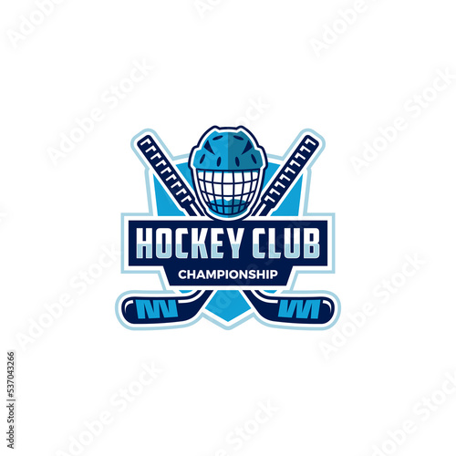 hockey sport vector graphic template. ice sport tournament in badge emblem style illustration.