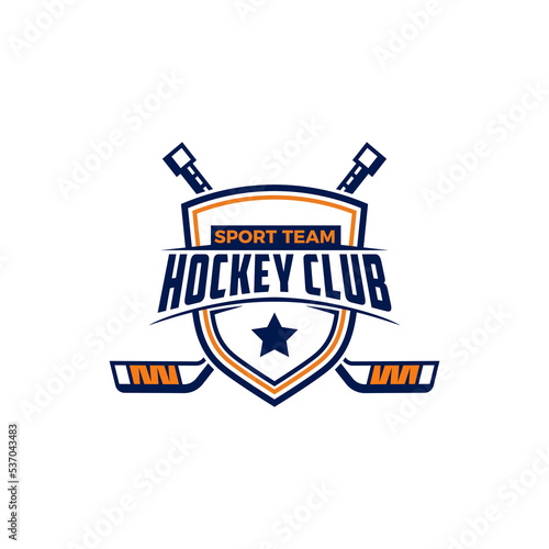 hockey sport vector graphic template. ice sport tournament in badge emblem style illustration.