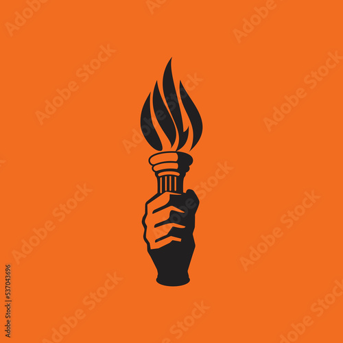 Torch bearer. Called "Mashal" in marathi. Symbol of revolution. Symbol of Hindu. Election emblem of Shivsena. 
