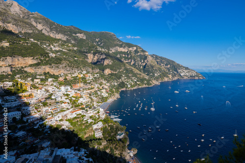 Views overlooking Positano on the Italian Amalfi coast
