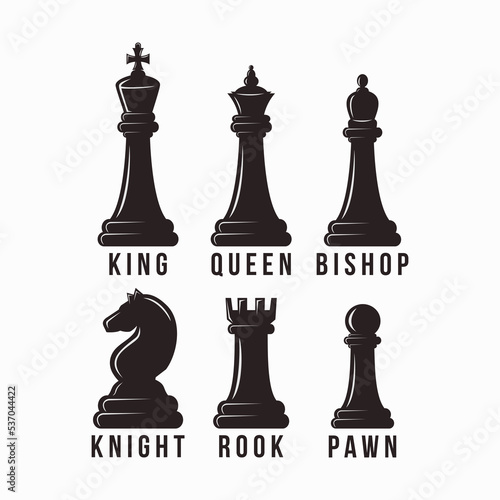 chess vector graphic template. board game strategy tactic icon illustration.