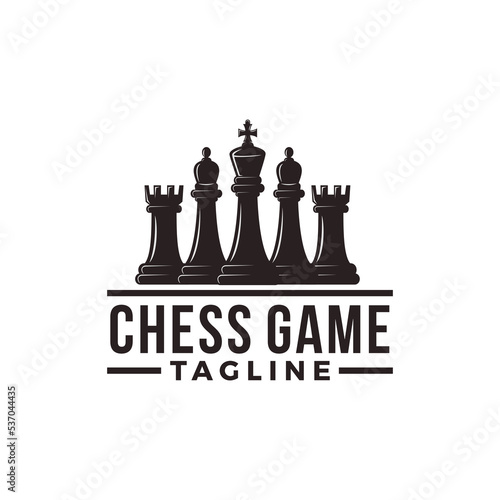 chess vector graphic template. board game strategy tactic icon illustration.