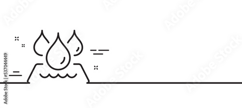 Waterproof line icon. Water resistant sign. Drop protection symbol. Minimal line illustration background. Waterproof line icon pattern banner. White web template concept. Vector
