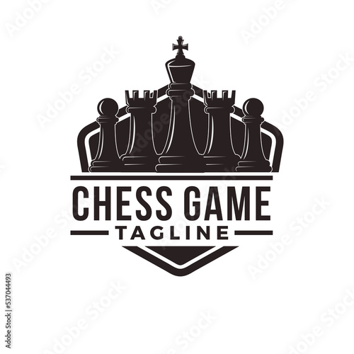 chess vector graphic template. board game strategy tactic icon illustration.