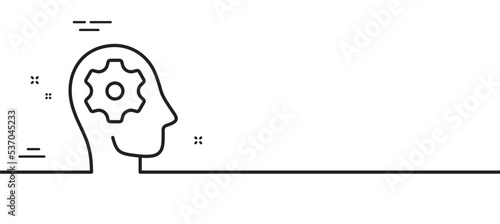 Brain working line icon. Psychology therapy sign. Mental health symbol. Minimal line illustration background. Brain working line icon pattern banner. White web template concept. Vector
