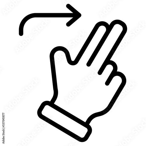 flick right touch icon