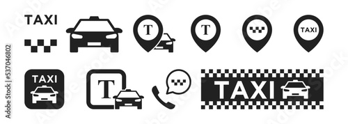 Taxi icon set. Vector EPS 10