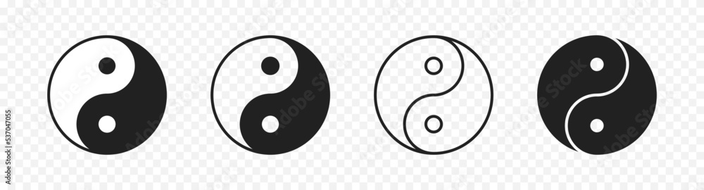 Ying Yang icon set. Balance symbol. Vector EPS 10 Ying Yang icon set. Balance symbol. Vector EPS 10
