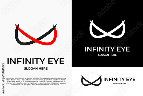 simple logo infinity eye ninja logo vector design 