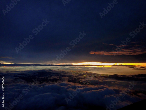 Landscape from top of mount Fuji in Japan