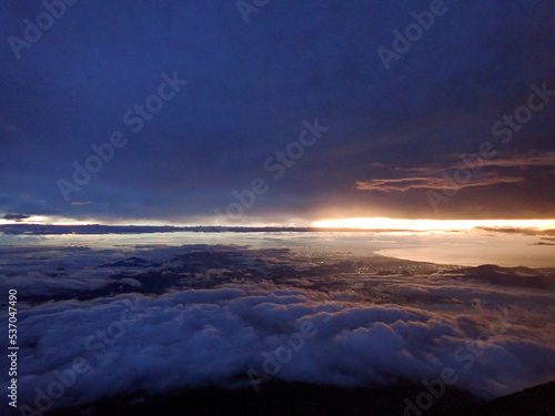 Landscape from top of mount Fuji in Japan