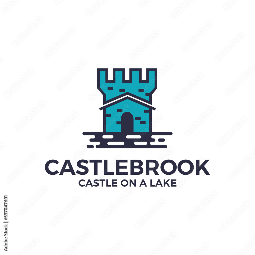 castle vector template. rock building graphic illustrations.